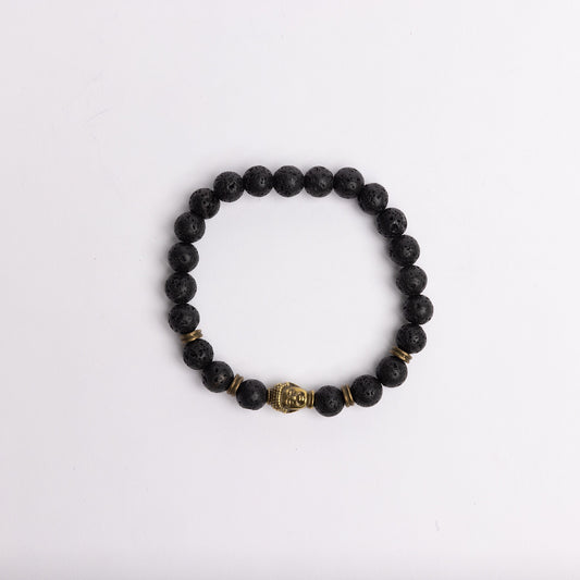 Lava Stone Buddha Bracelet (2pc.)